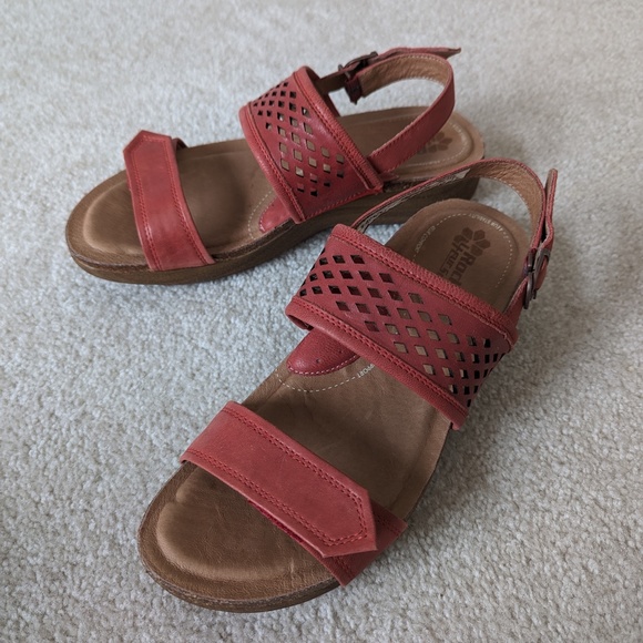 Rocky 4EurSole RKH185 Women Red Sprightly Slingback Comfort Sandal Non-Slip Sz 9 - Picture 4 of 16